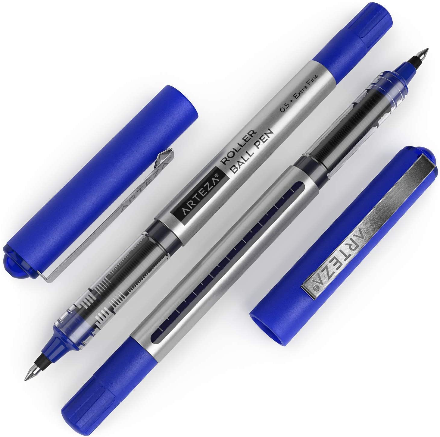 Roller Ball Pens, Blue, 0.5mm Extra Fine Nib - Pack of 20