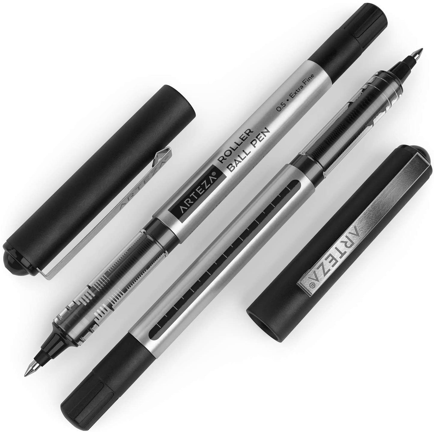 Roller Ball Pens, Black, 0.5mm Extra Fine Nib - Set of 40