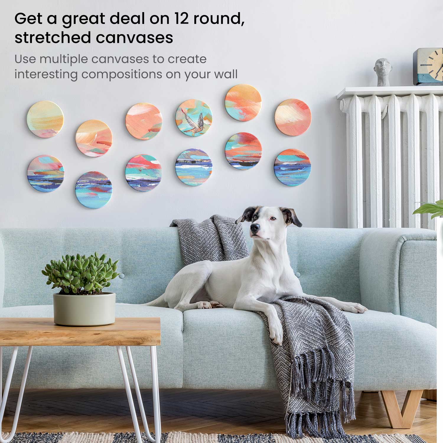 Round Stretched Canvas, 6 Diameter - Pack of 12