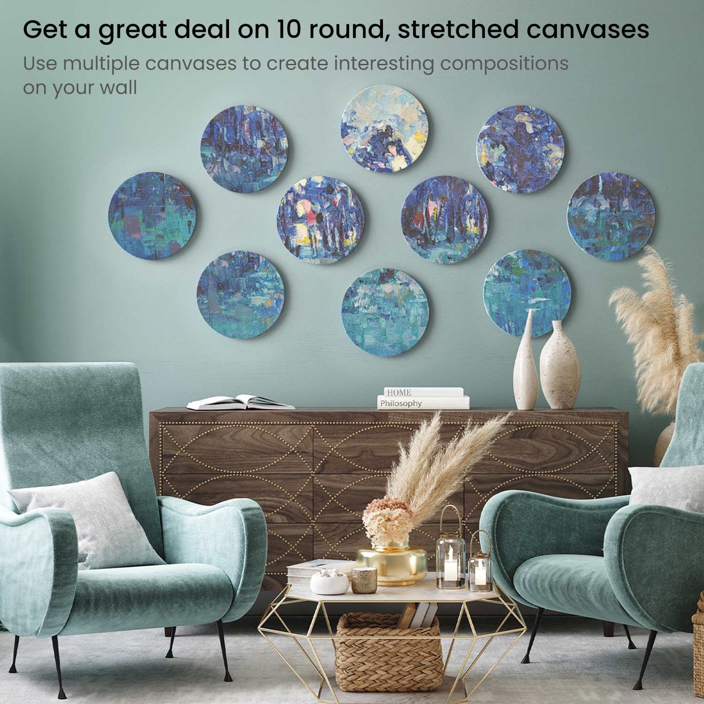 Round Stretched Canvas, 8" Diameter - Pack of 10