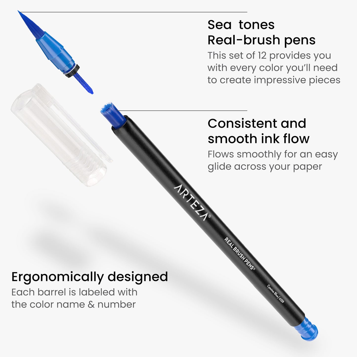 Real Brush Pens® Sea Tones - Set of 12