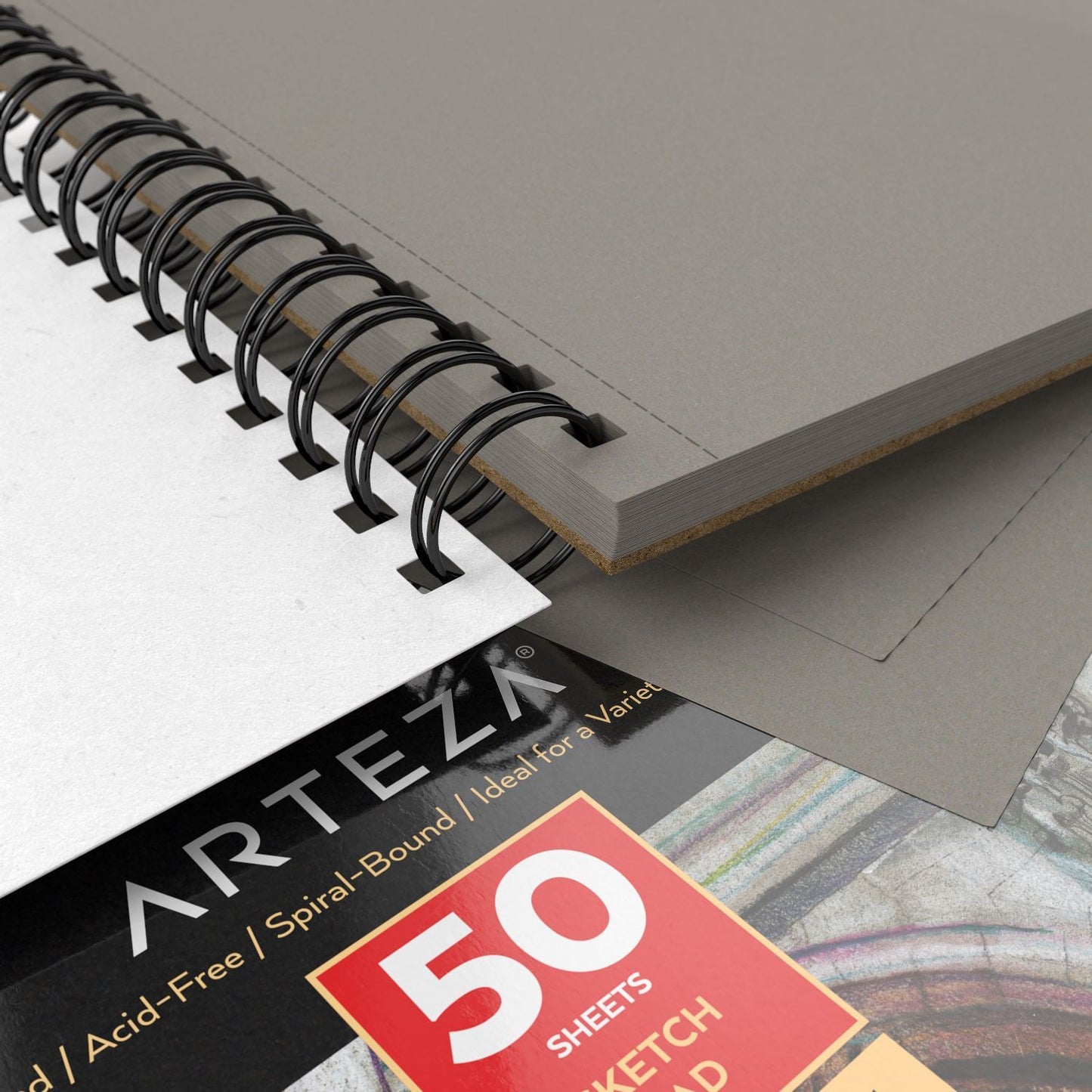 Gray Toned Sketchbook, 5.5" x 8.5", 50 Sheets - Pack of 3