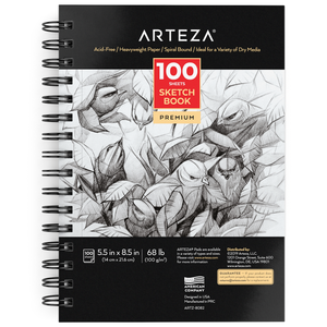  ARTEZA Mixed Media Sketchbook, 11 x 14 Inches, Pack of 2,  110lb/180gsm Mixed Media Paper, 120 Sheets, Spiral-Bound Multi Media Pads,  Art Supplies for Wet and Dry Media : Arts, Crafts