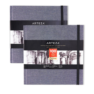 Arteza Sketch Book 2-Pack, 9x12 Inches, 200 Sheets, 100 Sheets Each Drawing  Book, 68 lb, 100gsm Paper, Spiral Bound Artist Sketch Pad, Durable Acid