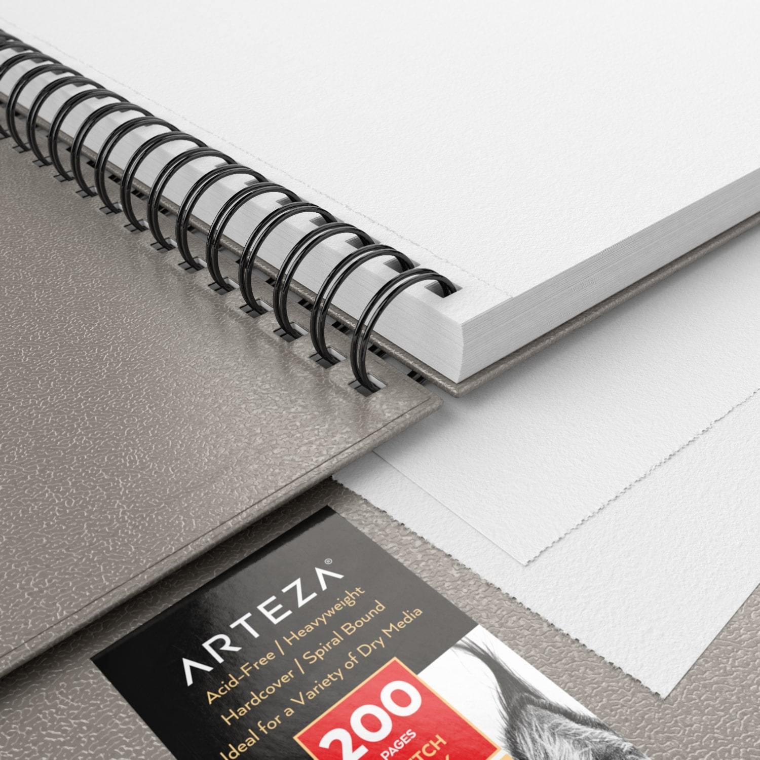  ARTEZA Drawing Pad 9 x 12 Inches, Pack of 2, 160 Sheets  (80lb/130g), Spiral Bound Artist Drawing Books, 80 Sheets Each, Durable  Acid Free Sketch Paper, Ideal for Adults & Teens