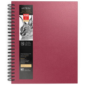  Arteza Gray-Toned Sketchbooks, Pack of 2, 9 x 12 Inches,  50-Sheet Drawing Pads, 80lb Acid-Free Paper, Spiral-Bound, Art Supplies for  Graphite & Colored Pencils, Pastels, Charcoal, and Gel Pens : Arts