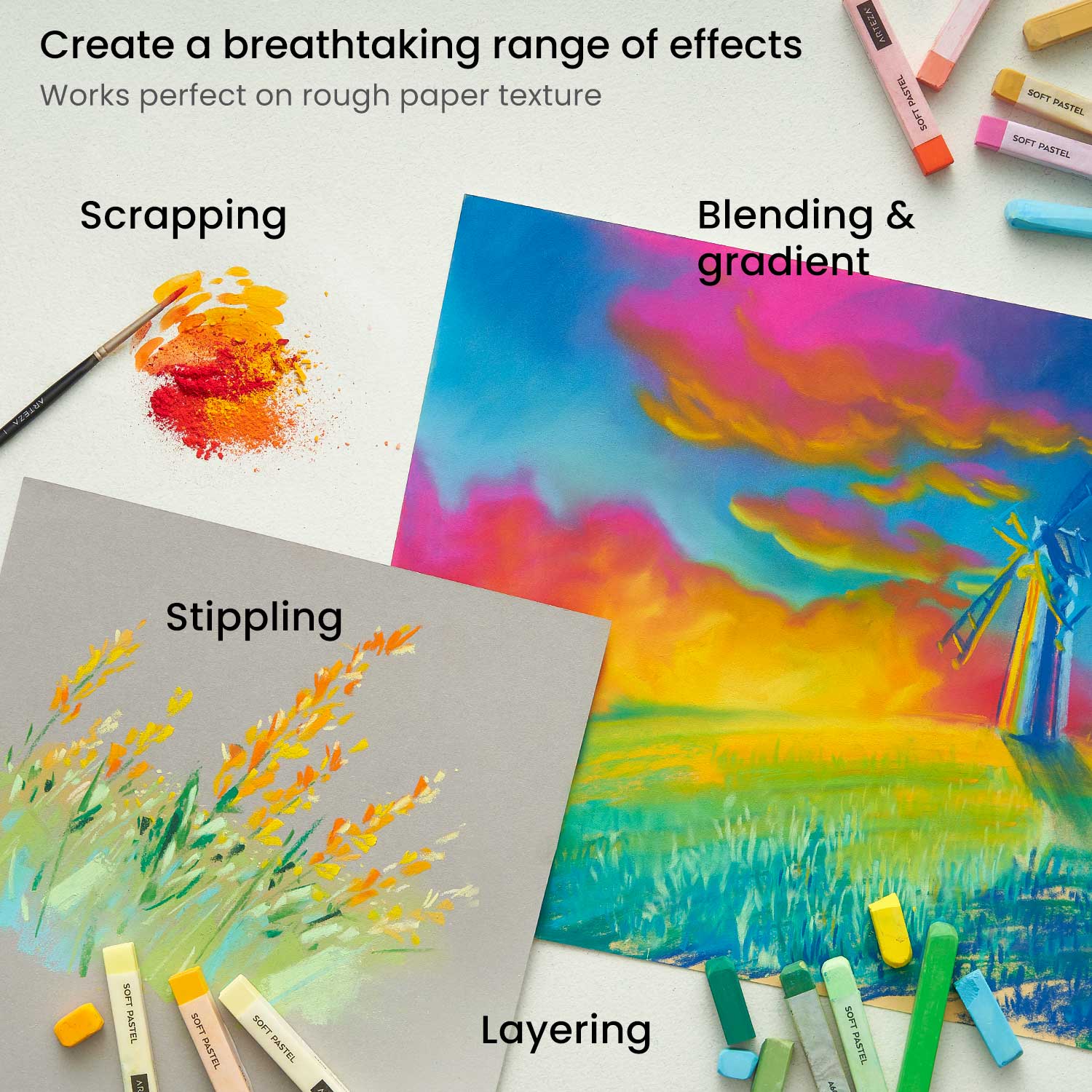 Working with Pastels - Easy Process Art for Kids - Meri Cherry
