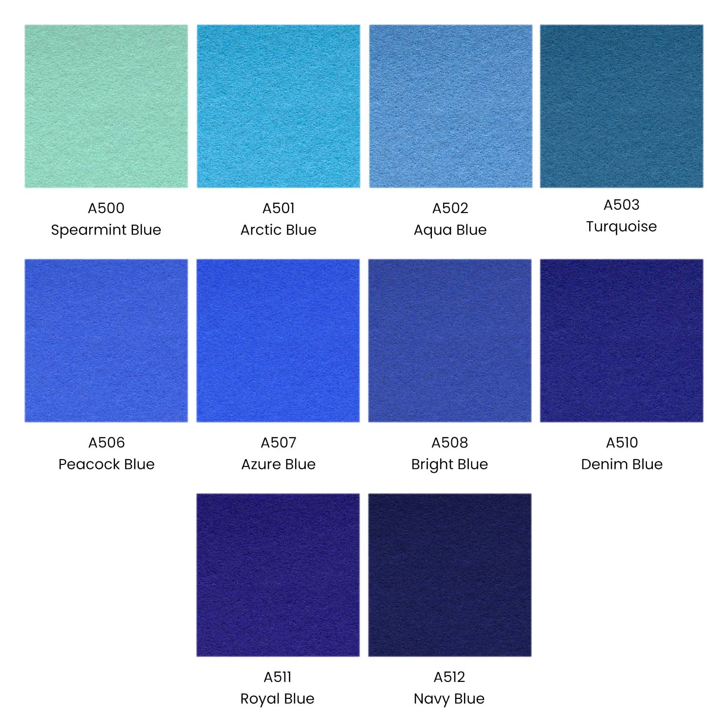 Stiff & Soft Felt Fabric, Blue Tones - Set Of 50 Sheets – Arteza.Com