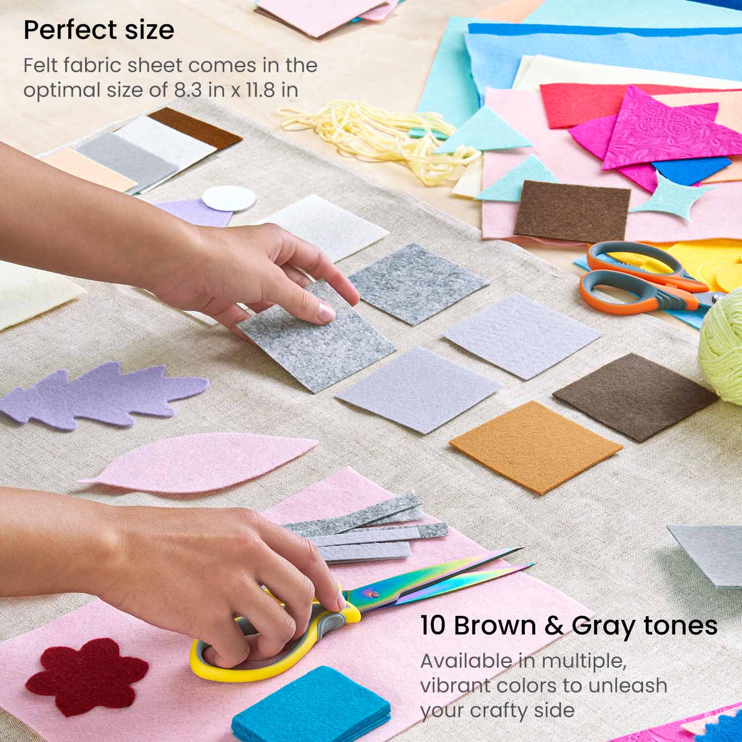 Vibrant Assorted Felt Fabric Sheets for Creative Crafts