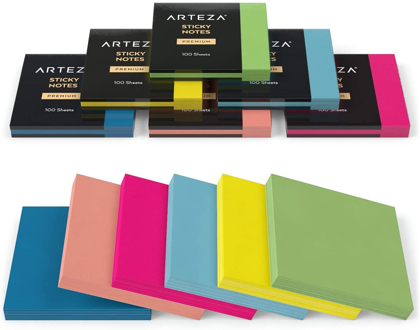 Sticky Notes, 100 Sheets - Pack of 12