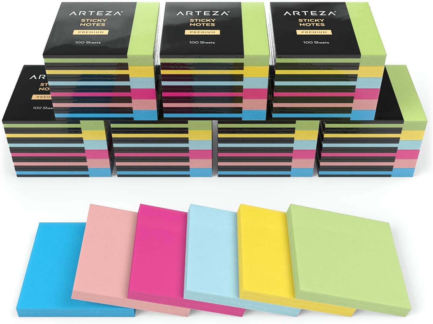 Arteza Sticky Notes 3x3 Inches 48 Pads 100 Sheets Per Pad Bulk