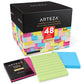 Sticky Notes, Lined & Blank Pads, 100 Sheets - Set of 48