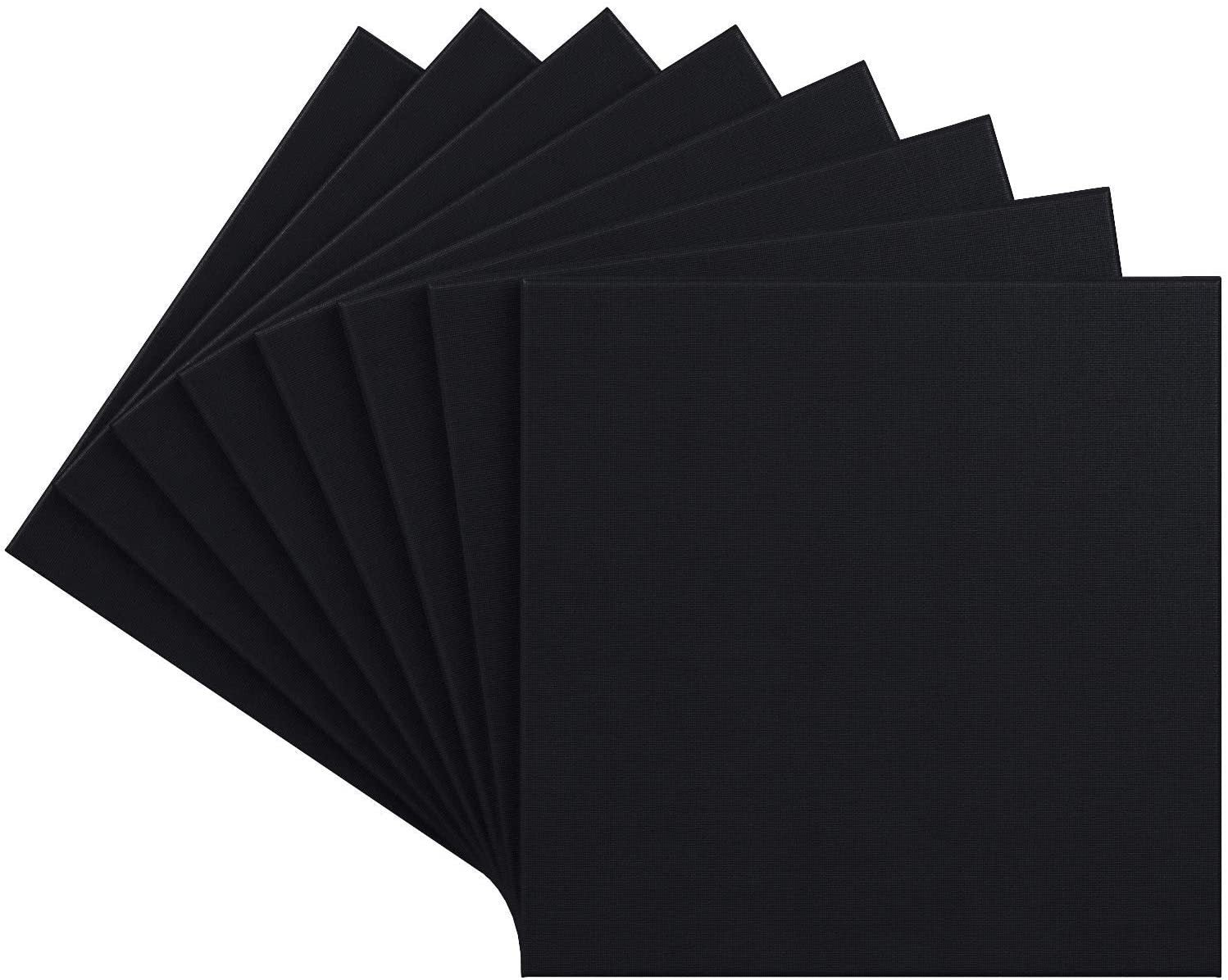 ZingArts Black Canvas,12x12 Inch 6-Pack, 100% Cotton Primed Acid-Free  Stretched Black canvases for Painting, Art Supplies for Acrylic Pouring,  Oil