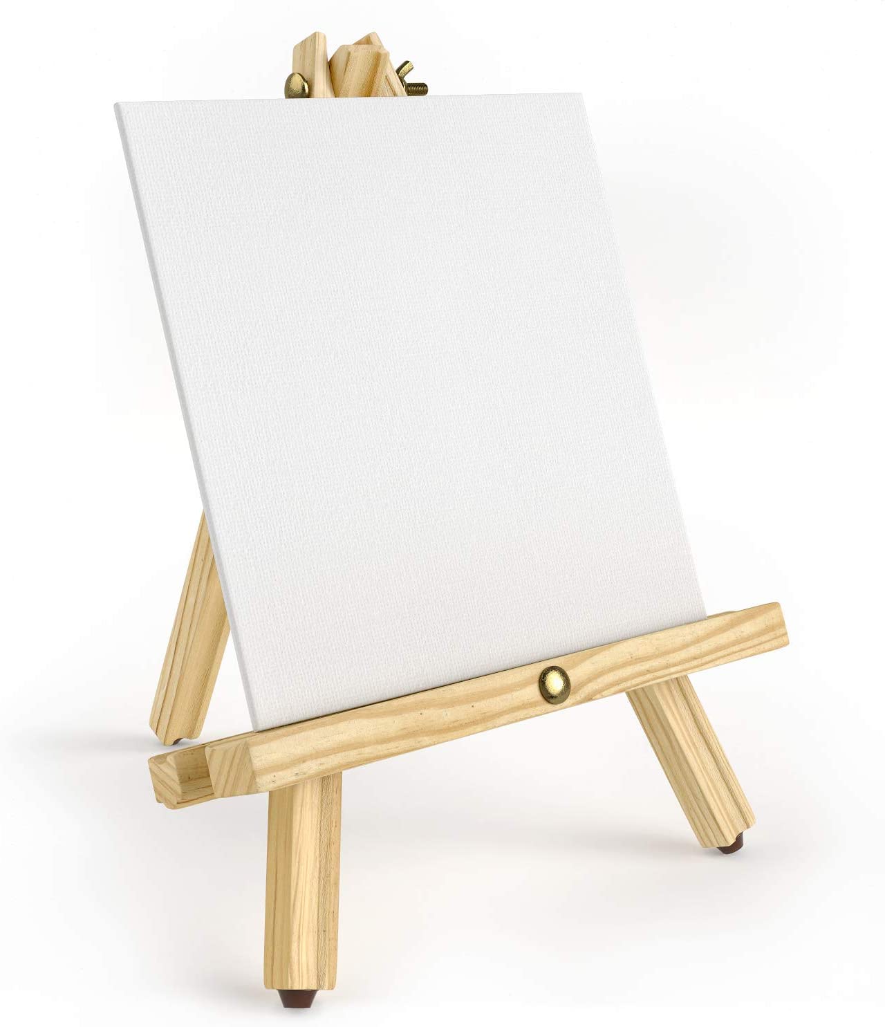 WOWOSS 12 Pack 5 Mini Wood Display Easel, Natural Wooden Tripod Holder  Stand for Displaying Small Canvases, Business Cards, Photos