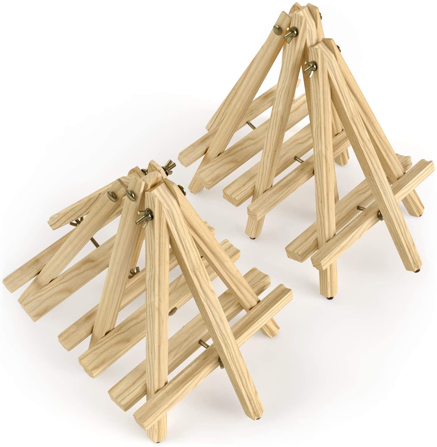 12 Pack 5 Inch Mini Wood Display Easel Natural Wooden Tripod