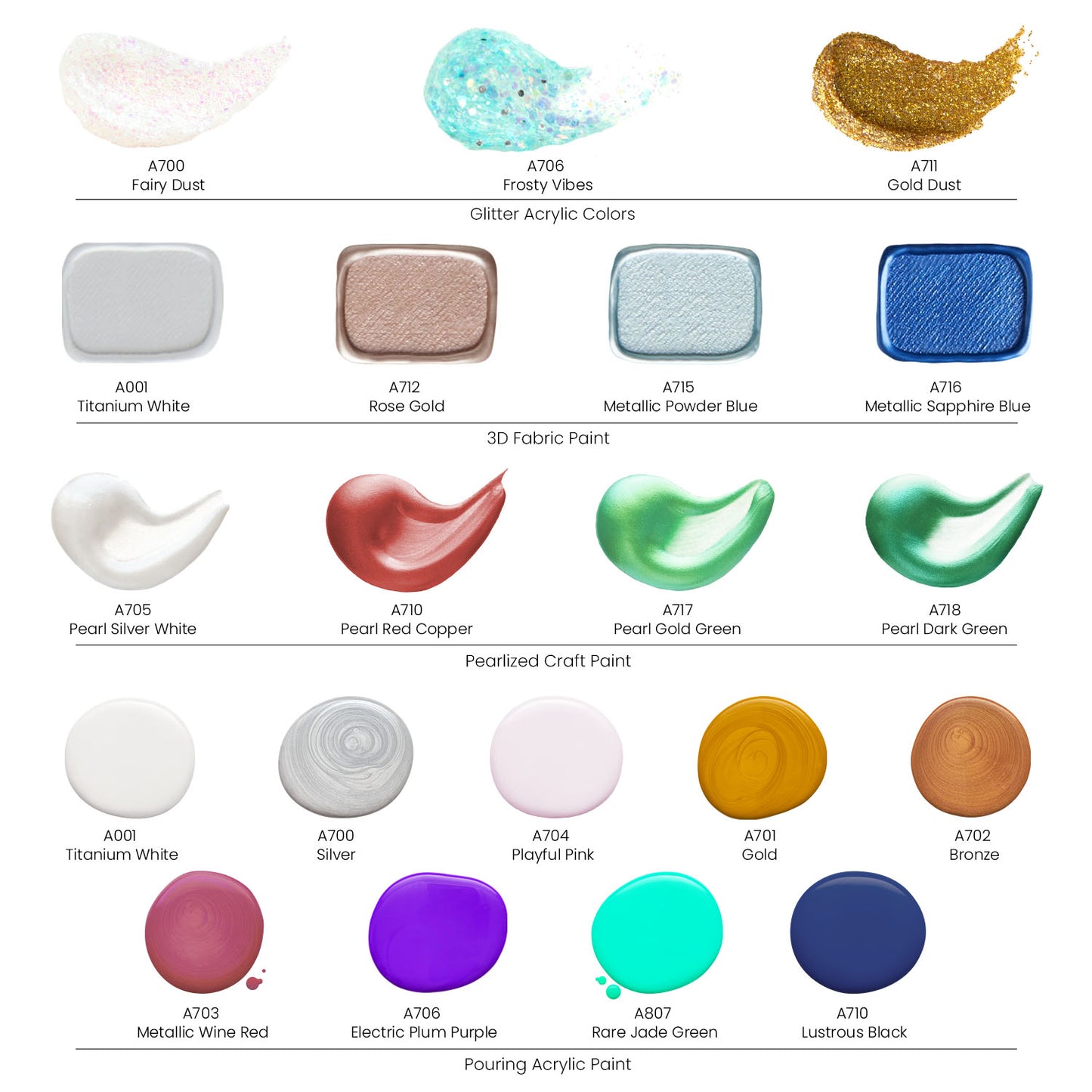 Ultimate Shimmer Craft Acrylic Paint & Tool Medium Art Set
