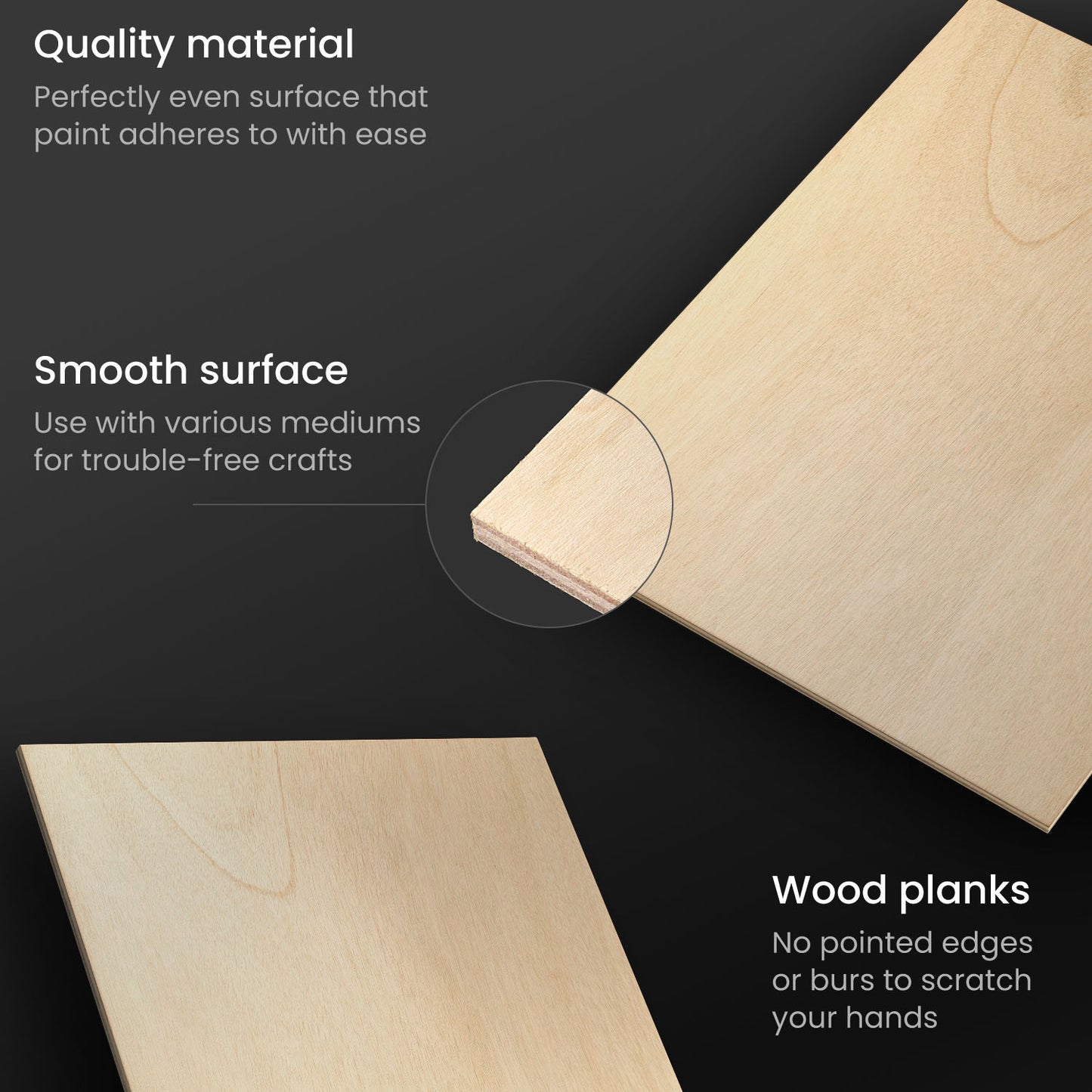 Unfinished Wood Planks, Rectangle, 9" x 13" - Set of 6