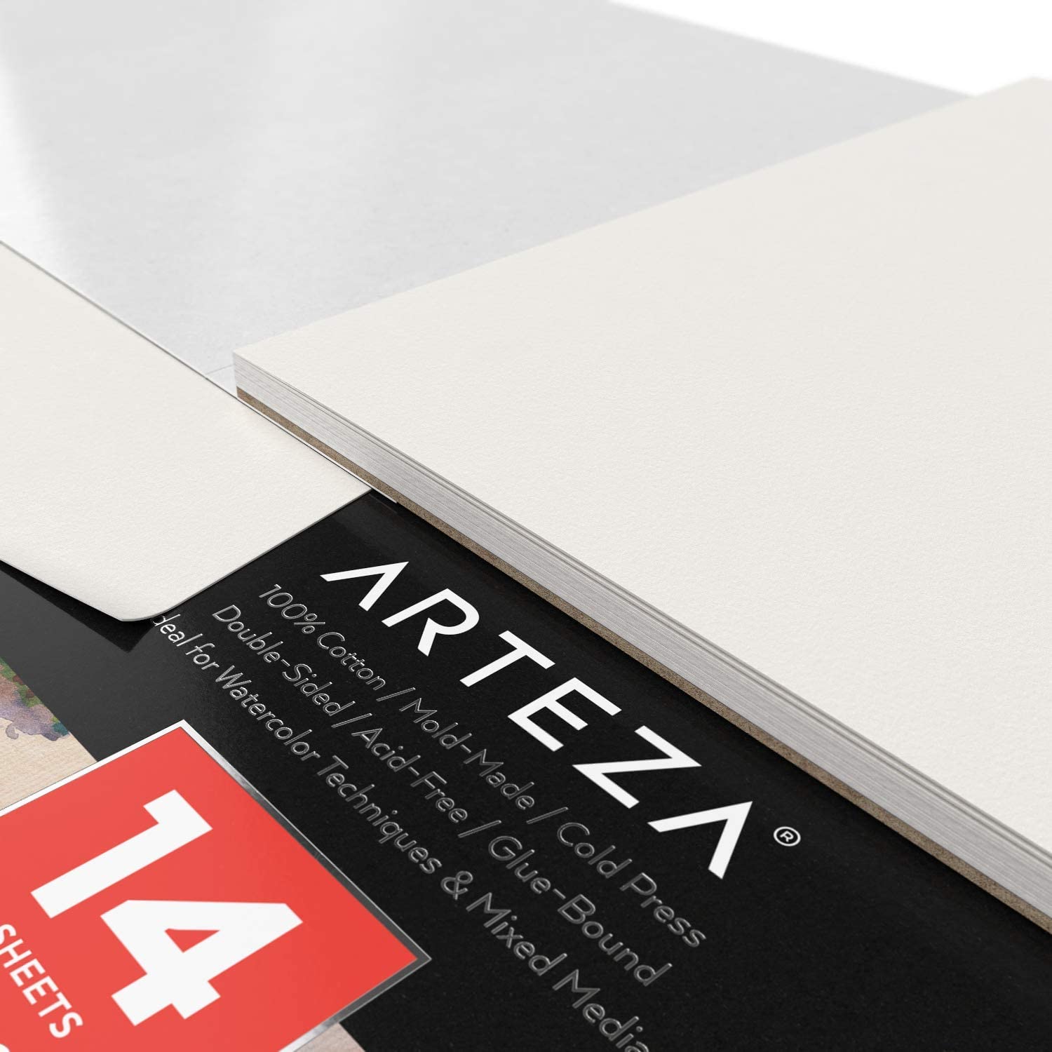 Arteza Expert Watercolor Pad, 100% Cotton, Hot-Pressed