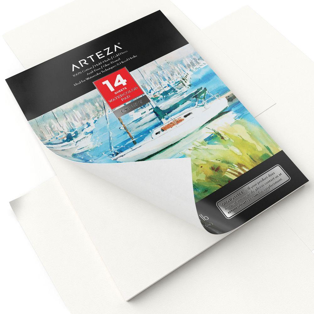 Expert Watercolor Pad, 100% Cotton, Cold Pressed, 9" x 12", 14 Sheets