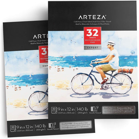 Arteza 9 inch x 12 inch Drawing Pad, 80 Pages (80lb/130g), White