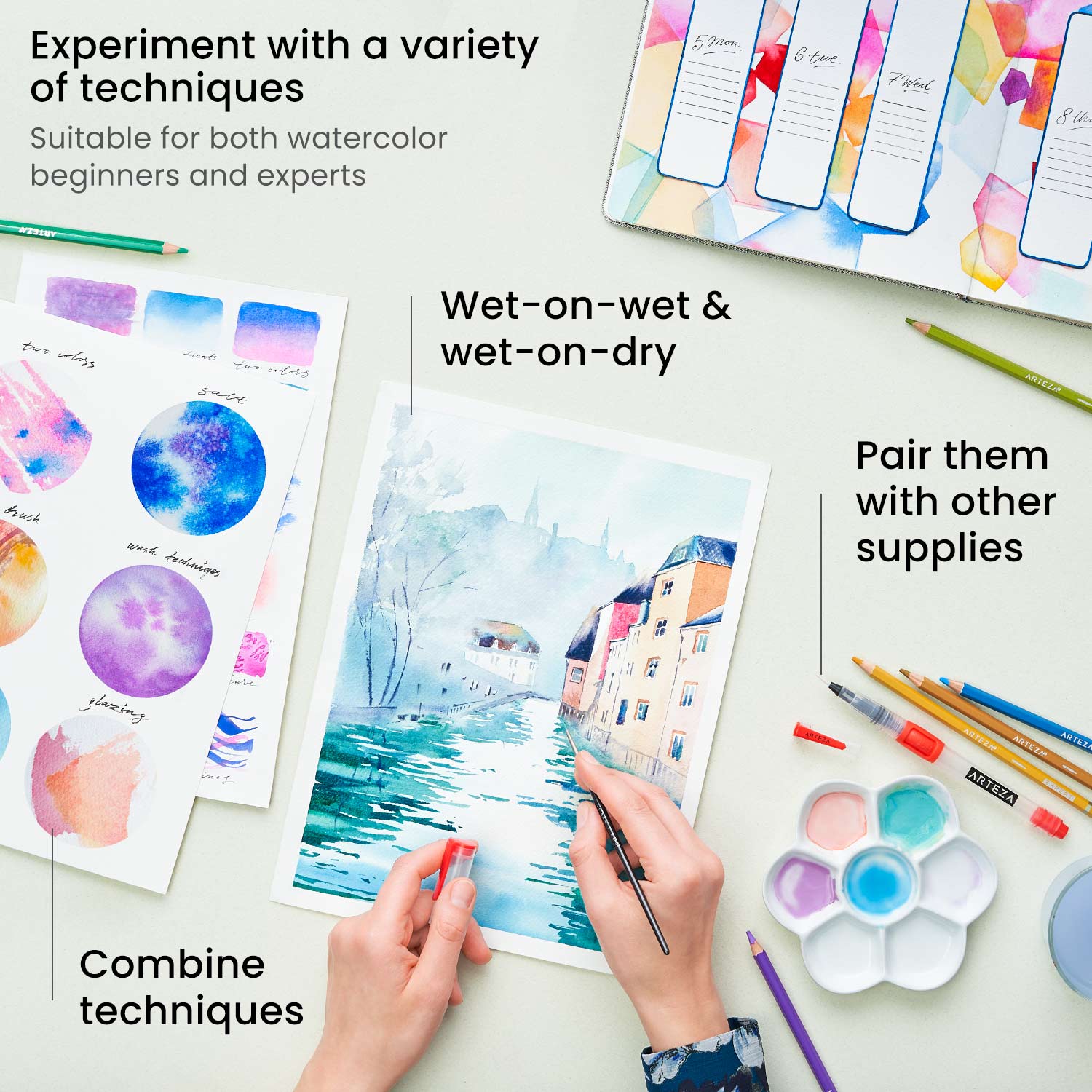 Wet-On-Wet Watercolor Painting Sets