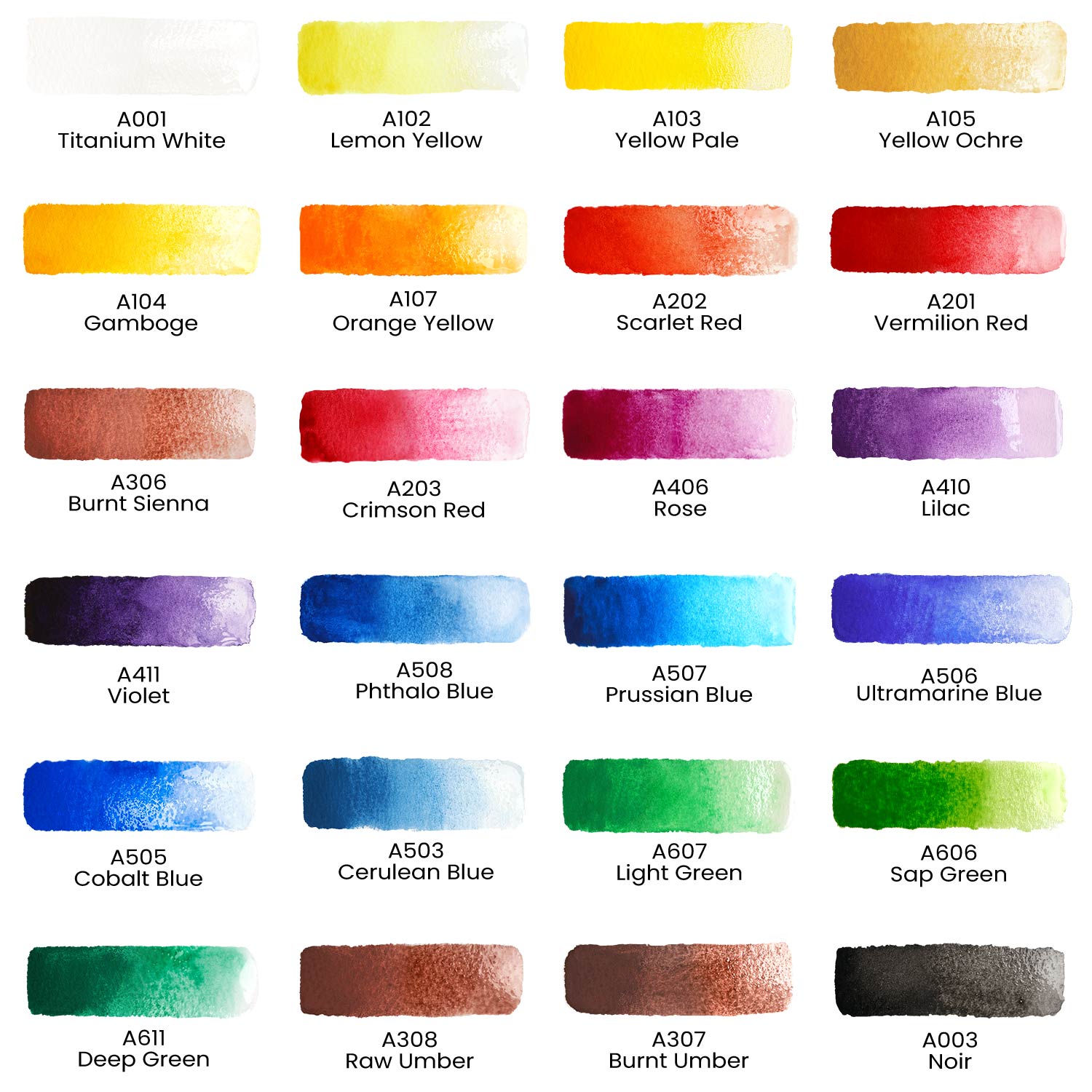 Arteza watercolour premium artist paints set - 24 colours (24 x 12 ml/0.74 us fl oz)