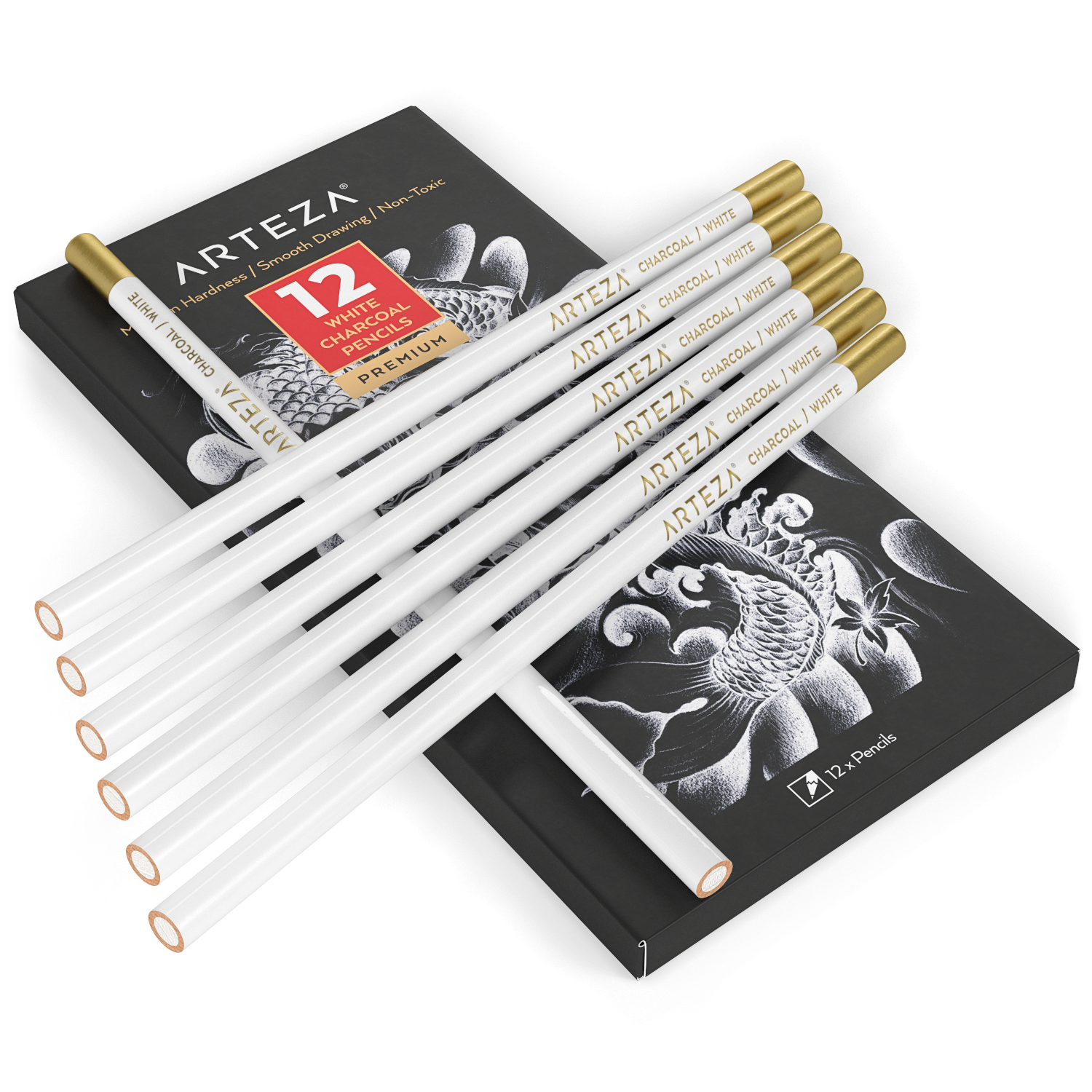 Master's Touch White Charcoal Pencils - 2 Piece Set