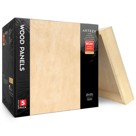 Whittlewud Pack Of 10 Wood Panel Boards, (5 X 5 ) In Unfinished Wood Canvas  Wooden at Rs 499/set, New Items in Jalandhar