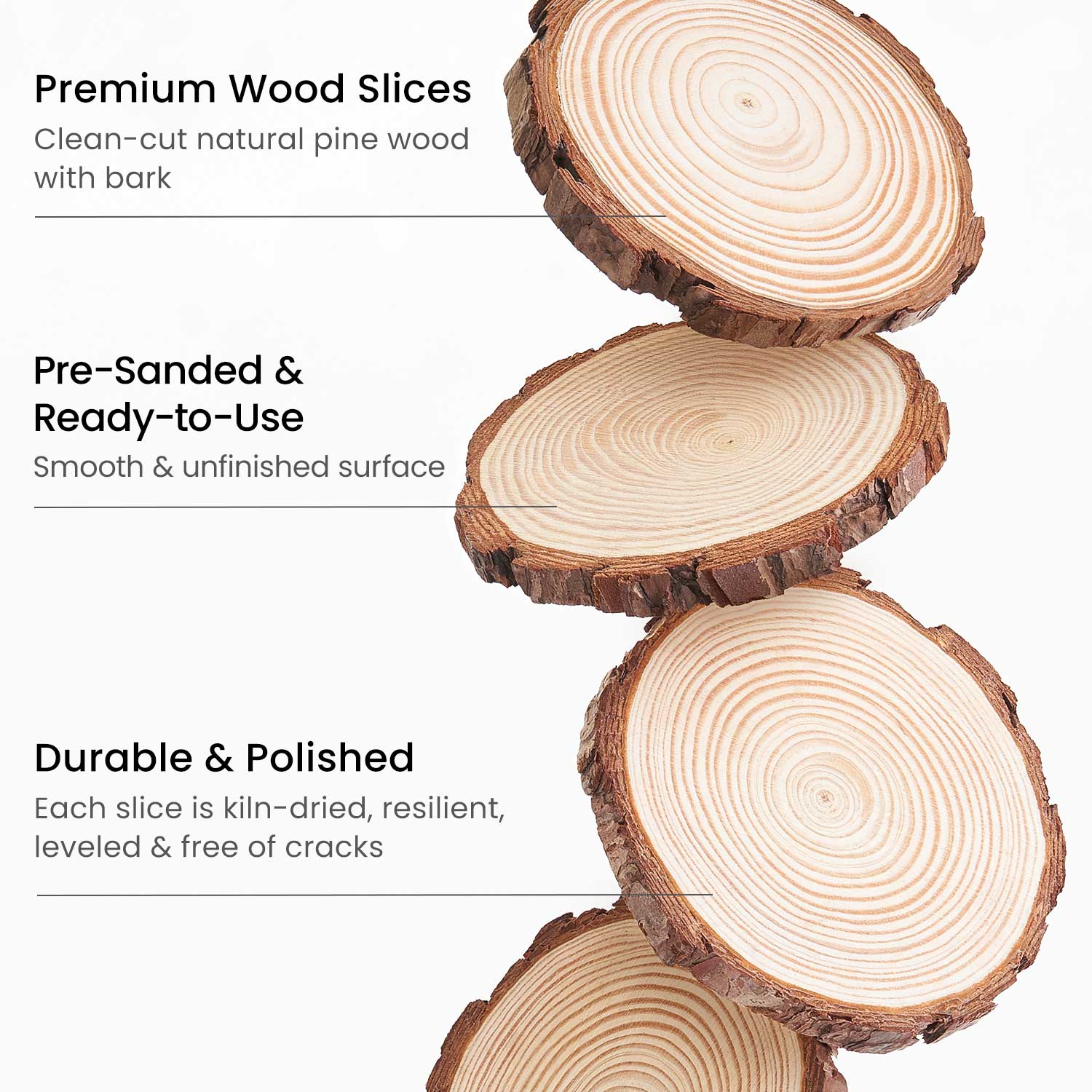 3 to 3.5 In Dia-125 Wood Slices-For Engravers-Wood Burners-Low Blemish Tree Slices-Dried-Sanded-Nice Bark on sale Attachment-Professional Quality