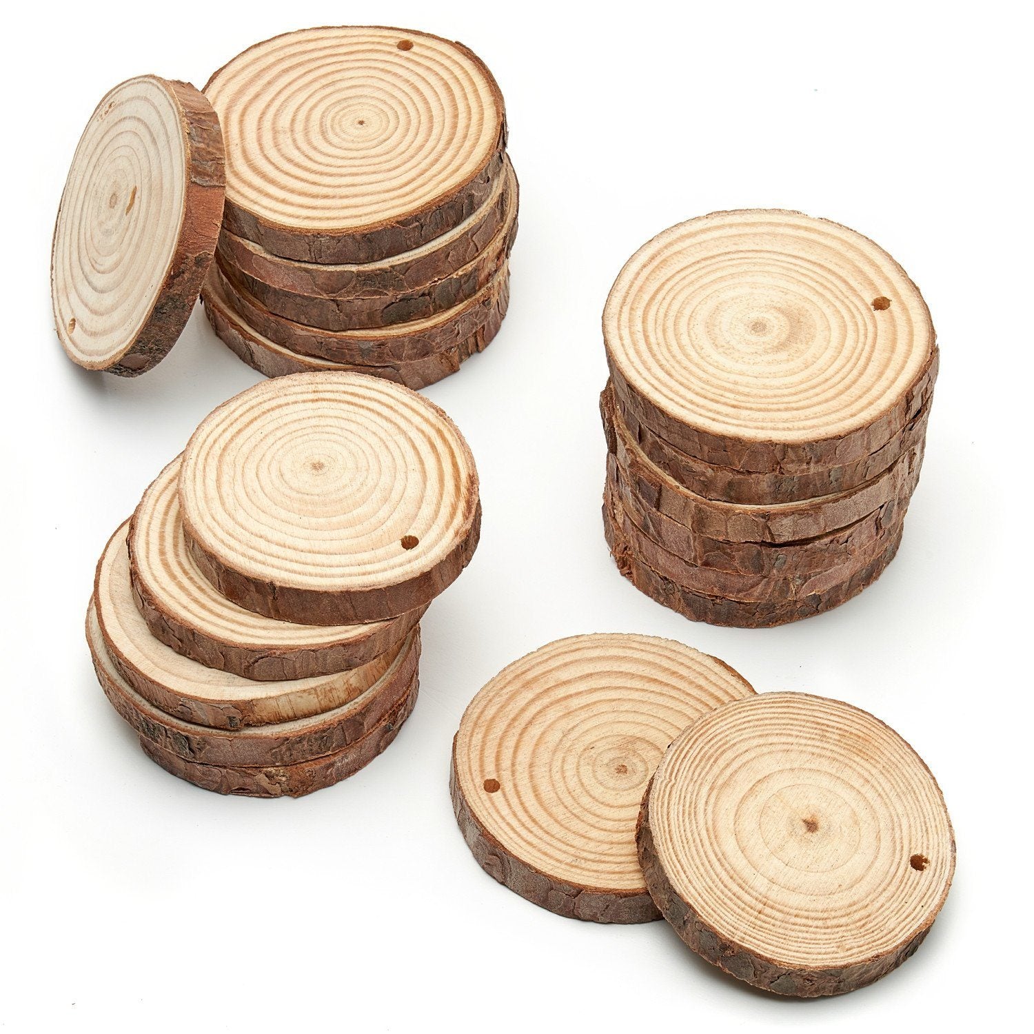  6 Pack Round Rustic Woods Slices, 7-8,Great for
