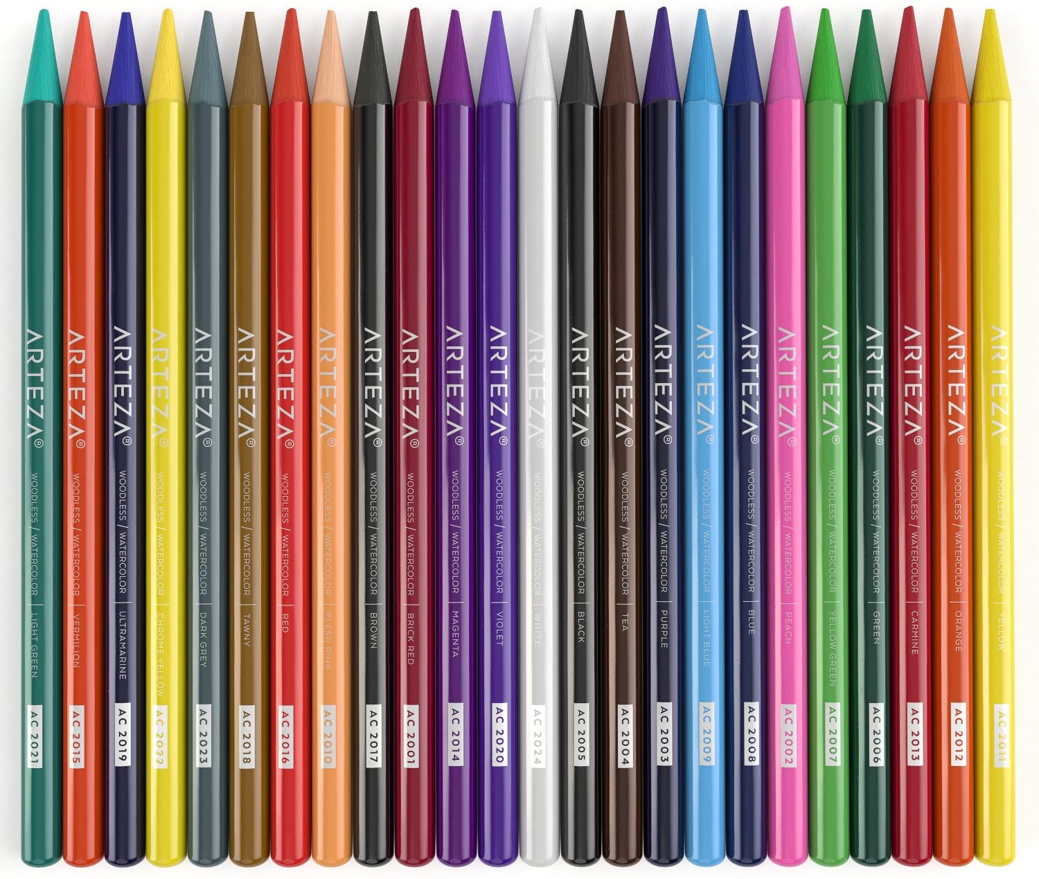 Arteza Woodless Watercolor Pencils (Set of 24)